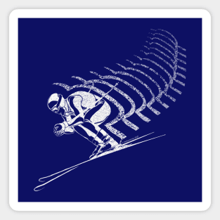 Extreme Speed Skier - vintage art Magnet